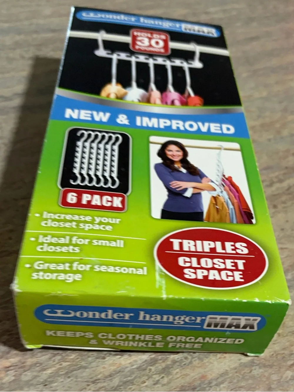 As Seen on Tv Max 6-Pack Space-Saving Closet Hangers — White